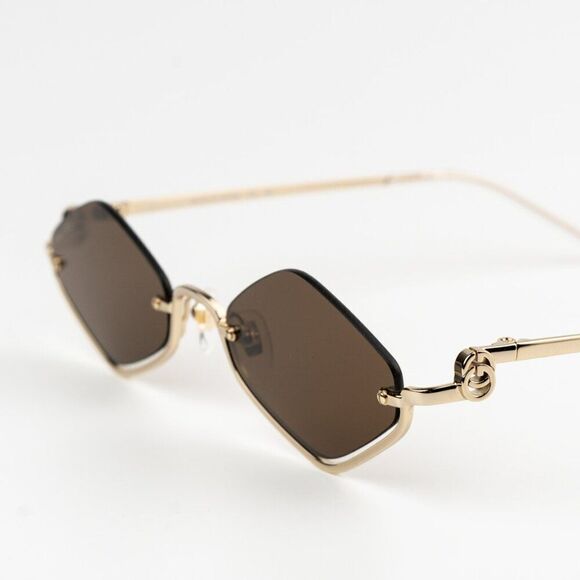 NEW Gucci GG1604S 002 Gold Brown Geometric Women Sunglasses main image 14